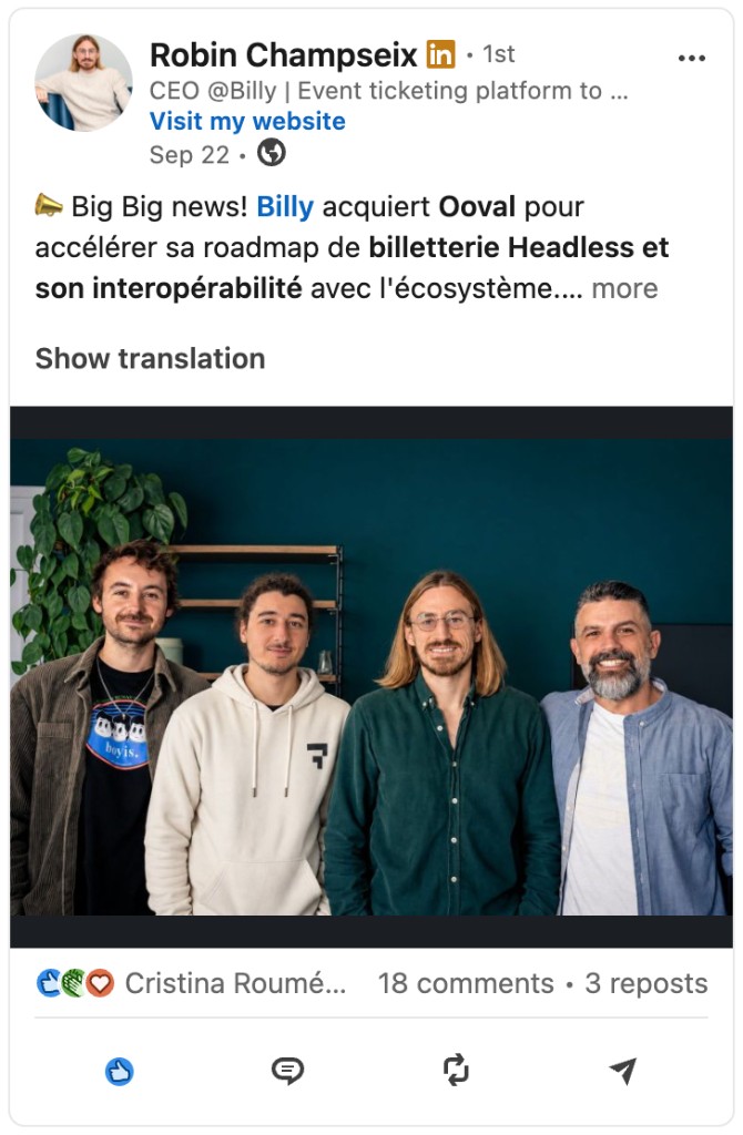 The LinkedIn announcement